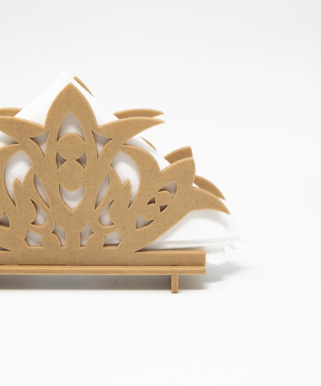 Elegant Brown Handcrafted Crown Shaped Table Napkin Holder with Base ​- 3D Printing