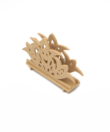 Elegant Brown Handcrafted Crown Shaped Table Napkin Holder with Base ​- 3D Printing