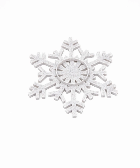 Christmas Decorations: Snowflake Candle Holders Set with Round Base - 3D Printing