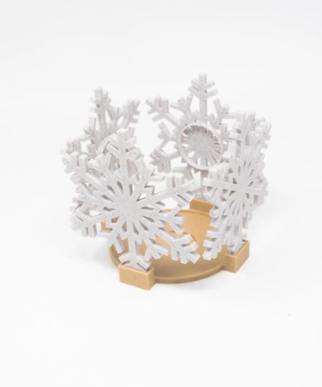 Christmas Decorations: Snowflake Candle Holders Set with Round Base - 3D Printing