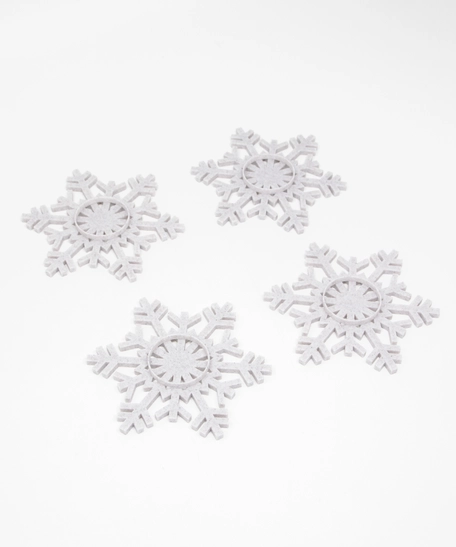 Christmas Decorations: Snowflake Candle Holders Set with Round Base - 3D Printing