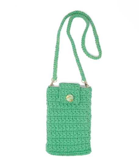 Elegant Handcrafted Green Macrame Small Crossbody bag