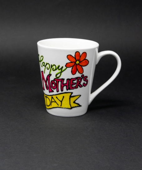 TRENDING MOTHER'S DAY GIFTS: White Mug with Colorful Lovely Hand Drawings - Available in 2 Designs - Design 1