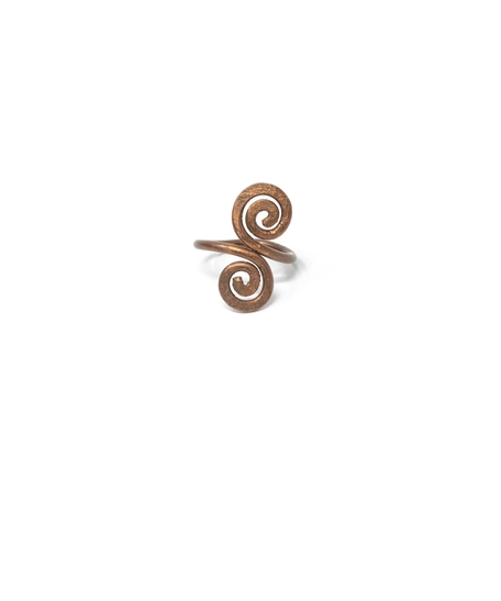 Unique Double Spiral Copper Ring