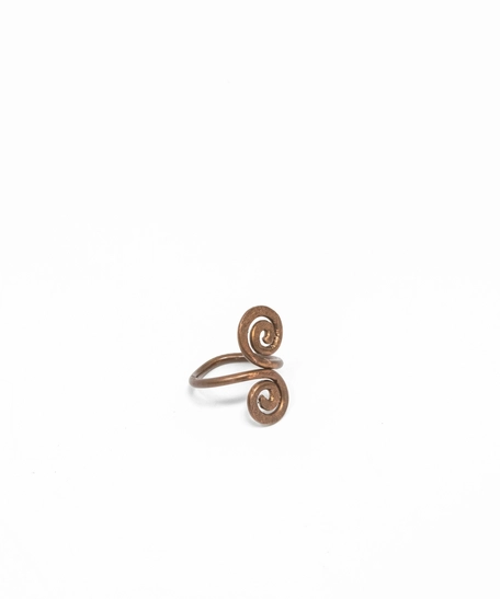 Unique Double Spiral Copper Ring