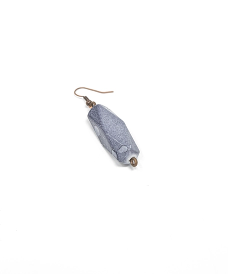 Fancy Stone Earrings: Copper Dangle eEarring with Gray Stone ​