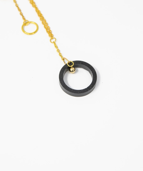 Elegant Gold Circle Drop Accessory Set: Long Necklace & Dangling Earrings