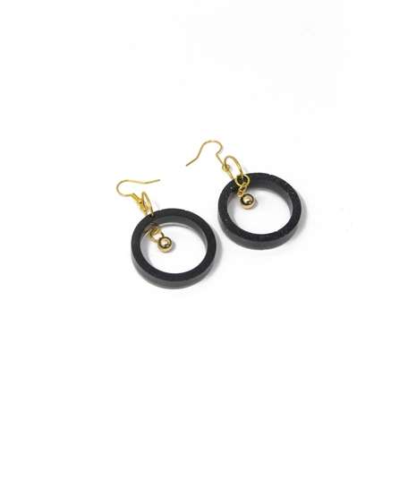 Elegant Gold Circle Drop Accessory Set: Long Necklace & Dangling Earrings