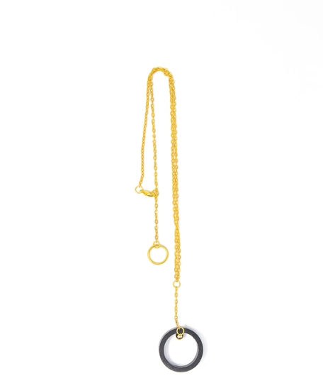 Elegant Gold Circle Drop Accessory Set: Long Necklace & Dangling Earrings