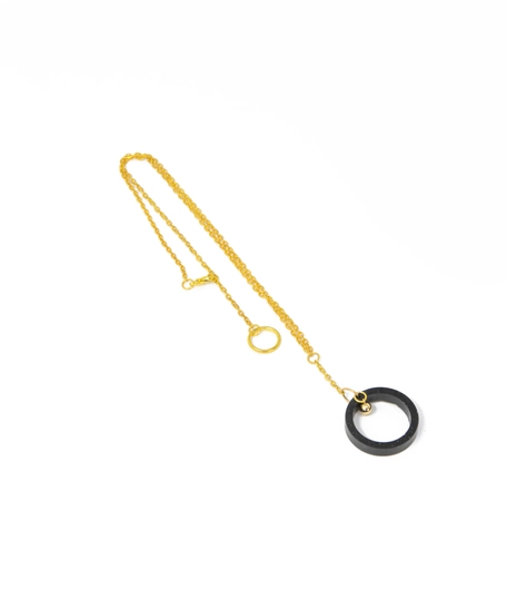 Elegant Gold Circle Drop Accessory Set: Long Necklace & Dangling Earrings