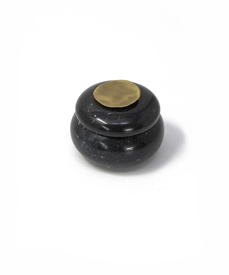 Black resin jewelry box with lid - available in two designs