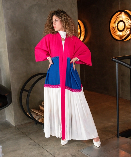 Modern Double-Faced Ramadan Abaya in cheerful Colors