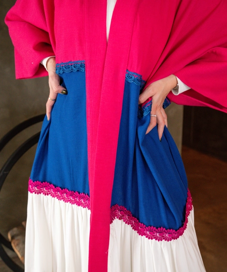 Modern Double-Faced Ramadan Abaya in cheerful Colors