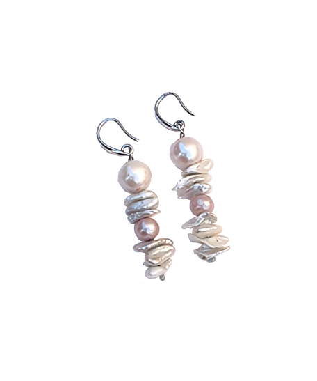 Bonanza Earrings: Luxurious Earring Handcrafted from Cultured and Kasha Pearls