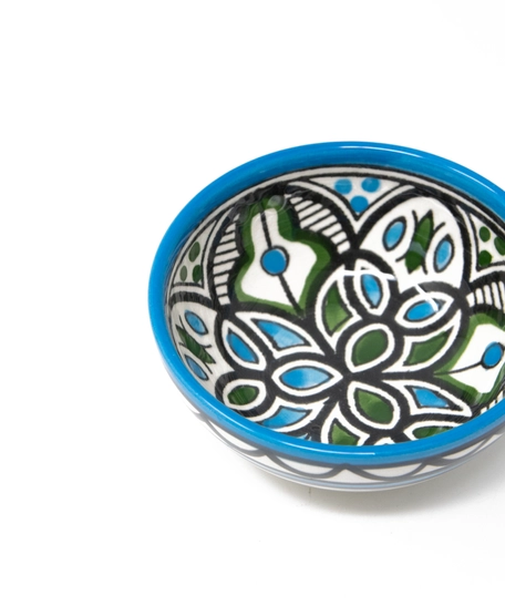 Small Bowl Decorated with An Elegant Hand-Painted Design - Available in Three Colours - Green