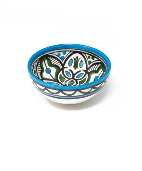 Small Bowl Decorated with An Elegant Hand-Painted Design - Available in Three Colours - Green