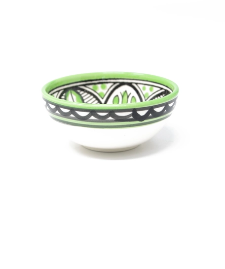 Small Bowl Decorated with An Elegant Hand-Painted Design - Available in Three Colours - Green