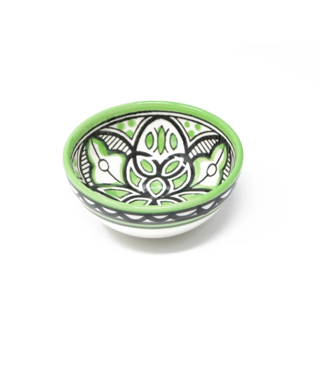 Small Bowl Decorated with An Elegant Hand-Painted Design - Available in Three Colours - Green