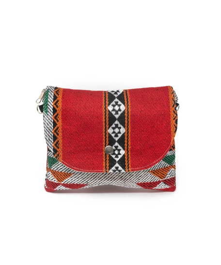 Handmade Sadu Crossbody Bag in Bedouin Style - Available in Two Colors  - Red