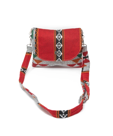 Handmade Sadu Crossbody Bag in Bedouin Style - Available in Two Colors  - Red