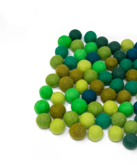 Colorful wool balls used with a wooden board game to teach children how to count! - Wool Balls Blue