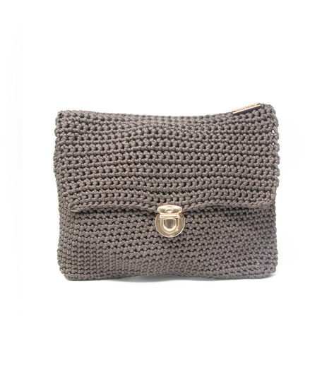 Dark Gray Crochet Handbag