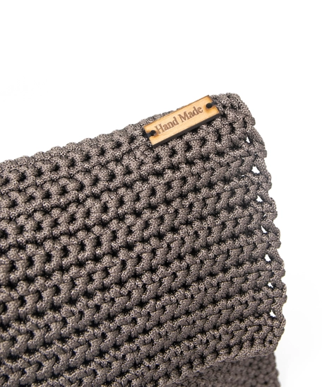 Dark Gray Crochet Handbag