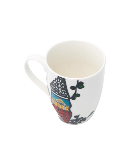 White Ceramic Mug Design with Palestinian Map and Al-Aqsa Mosque!