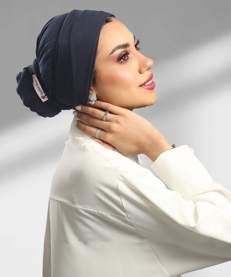 Elegant Handmade Women's Cotton Turban - Turban Navy