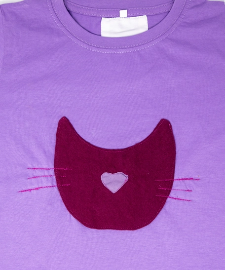 Handmade Kids T-shirt with Purple Design 3