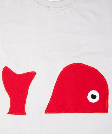 Handmade Kids T-shirt in Gray and Red - Perfect for Everyday Wear