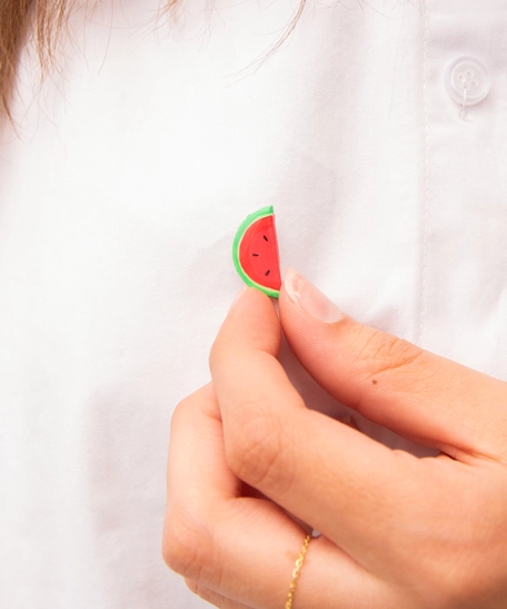 Unique, Hand-Carved Watermelon Pin