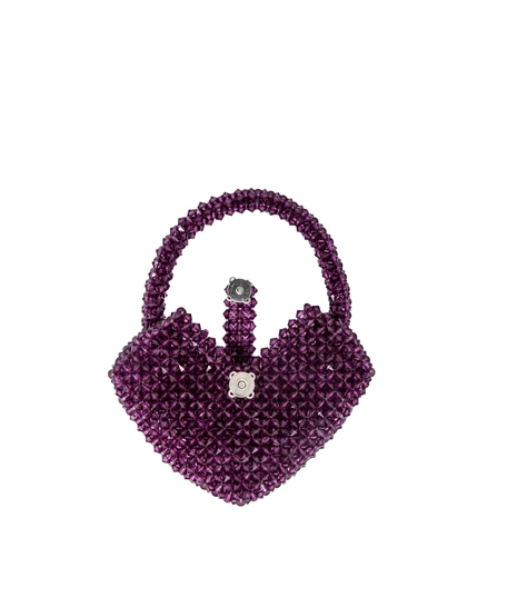 Purple Pearl Bead Handbag for Kids