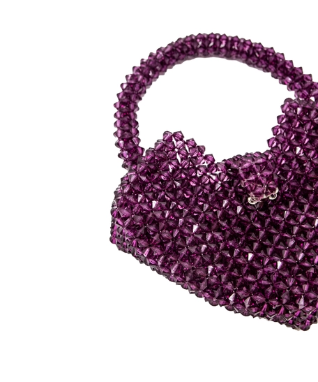 Purple Pearl Bead Handbag for Kids