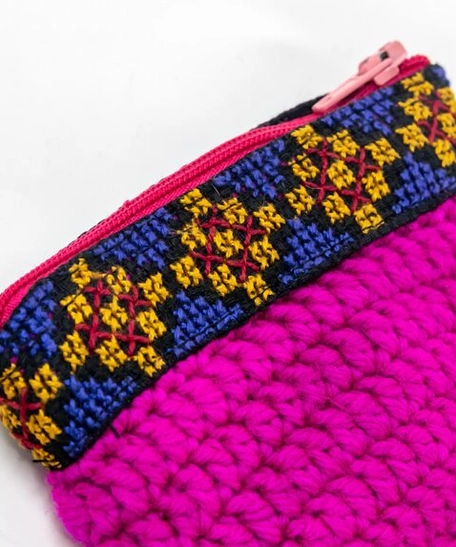  Crochet Coin Purse - Blue, Red, Yellow