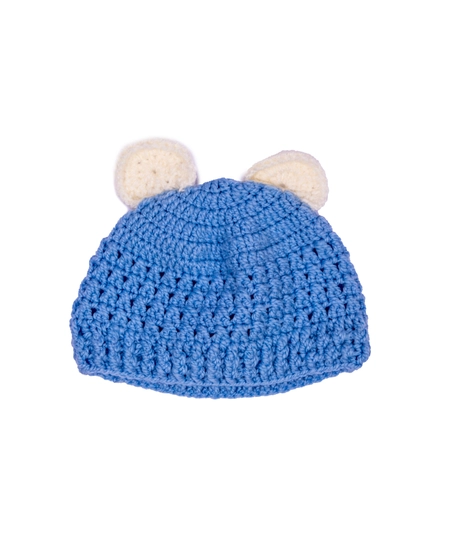 Blue and Beige Baby Crochet Hat: Soft, Cozy, and Cute