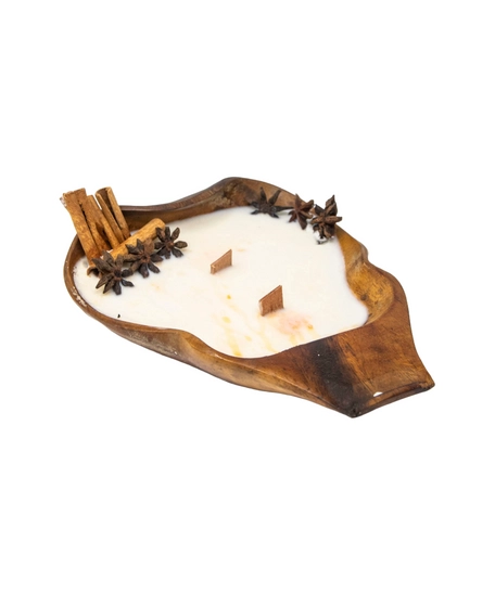 Large-Sized Candle Decorated with Natural Cloves and Cinnamon