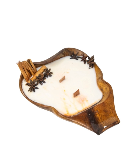 Large-Sized Candle Decorated with Natural Cloves and Cinnamon
