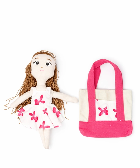 حقيبة كانفس شفافة مع لعبة أطفال وحقيبة صغيرة 