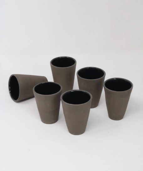 Dark Grey Porcelain Cup Set