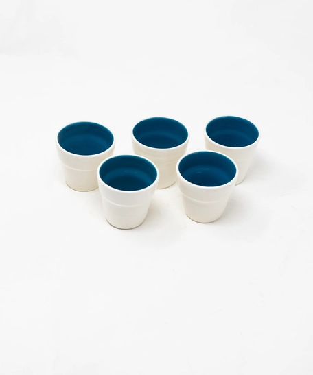 Blue + White Cup Set