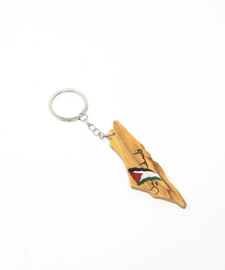 Handmade Wooden Keychains – Jordan, Palestine & Camel Designs - Keychain with Palestine Map Design