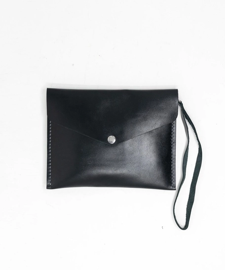 Leather Clutch Bag - Multicolors - Black