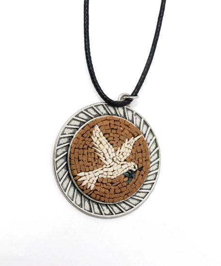 Handmade Mosaic Necklace in The Peace Dove