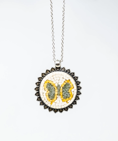 Handmade Mosaic Necklace in Butterfly