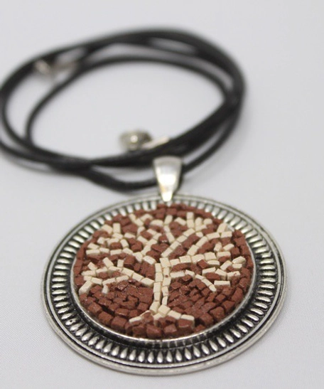 Handmade Mosaic Necklace in The Tree of Life