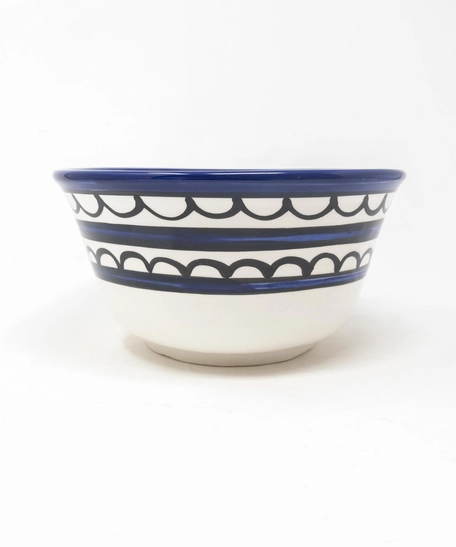 Large Floral Ceramic Plate: Blue 