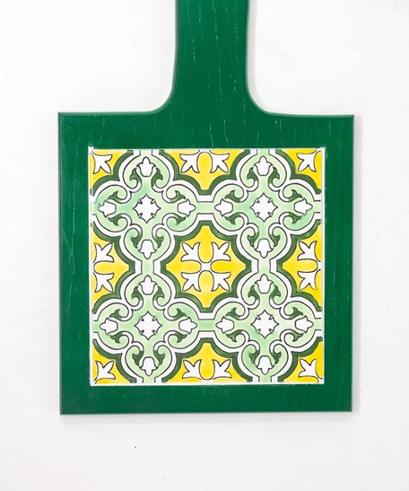 Green Serving Trivet: Yellow and Mint