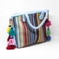 Medium Woven Tote Bag With Tassels