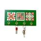 Decorative Key Hanger with Handpainted Ceramics (Green)